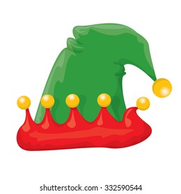 Christmas Elf Hat. Vector Illustration
