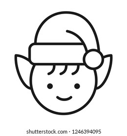 Christmas elf icon. Line style