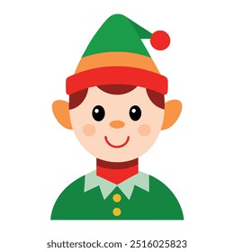 Christmas elf icon vector illustration.
