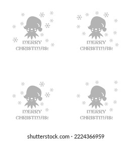 Christmas elf icons, vector illustration