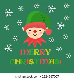 Christmas elf icons, vector illustration