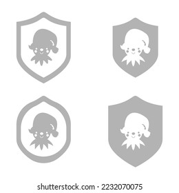 Christmas elf icons, vector illustration