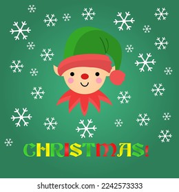 Christmas elf icons, vector illustration