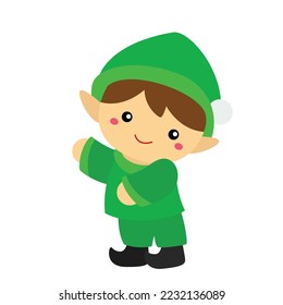 Christmas Elf Illustration Vector Clipart