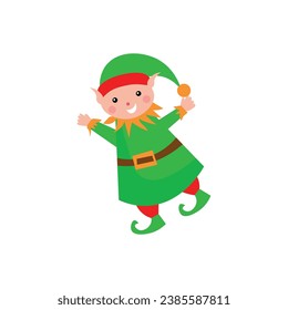 Weihnachtself auf weißem Hintergrund