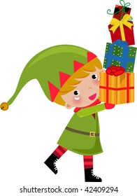  Christmas Elf with present