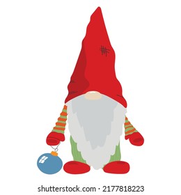 Christmas elf Santa's helper New Year postcard design in vector. Festive paint with xmas cute dwarf