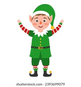 Christmas elf. Santa's helper. Vector illustration.