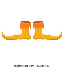 christmas elf shoes isolated on white. vector illustration