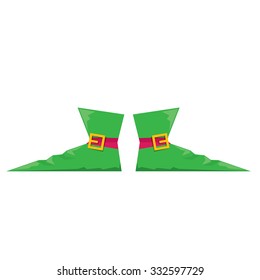 christmas elf shoes. vector illustration