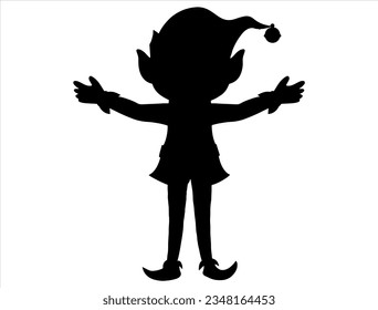 Christmas elf silhouette vector art