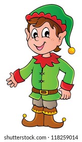 Christmas elf theme 1 - vector illustration.