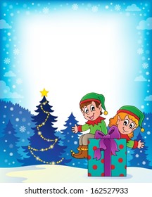 Tema 7 del elfo de Navidad - ilustración vectorial eps10.