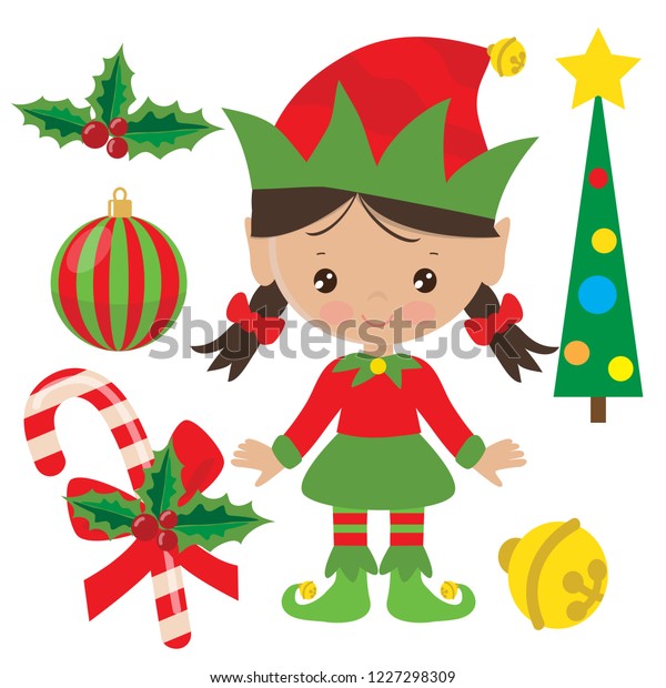 Christmas Elf Vector Cartoon Illustration Stock Vector (Royalty Free ...