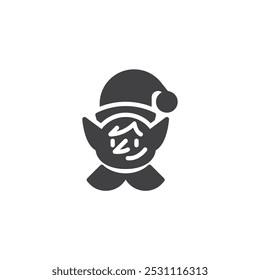 Christmas Elf vector icon. filled flat sign for mobile concept and web design. Small elf glyph icon. Symbol, logo illustration. Vector graphics