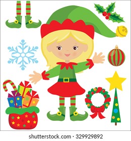 Christmas elf vector illustration