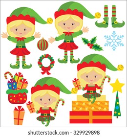 Christmas elf vector illustration