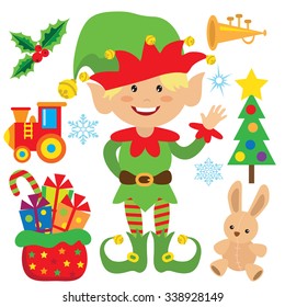 Christmas elf vector illustration