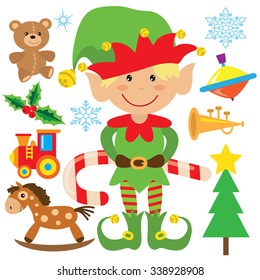 Christmas elf vector illustration