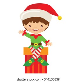Christmas elf vector illustration