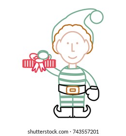 christmas elf vector  illustration