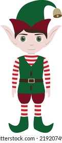 Christmas elf in vector. Santa's helper illustration