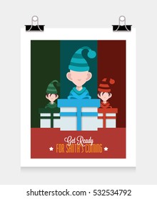 christmas elfs with gift