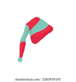 Christmas elf's hat on white background