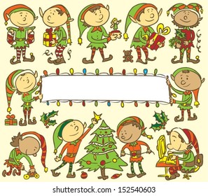 Christmas elves background