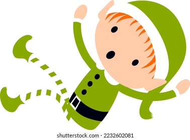 Christmas Elves Santa's Helpers cute cartoon holiday elves vector illustrations