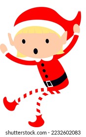 Christmas Elves Santa's Helpers cute cartoon holiday elves vector illustrations