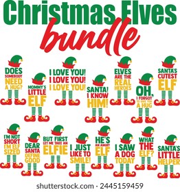 Christmas Elves Vector Designs Bundle