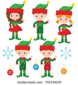 Christmas elves vector illustration  