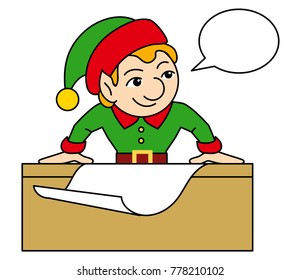 Christmas elves working in the office