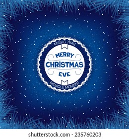 Christmas emblem in frame of the branches