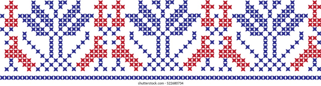 Christmas embroidered cross-stitch pattern Ukrainian national