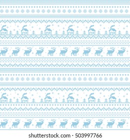 christmas embroidery vector seamless pattern