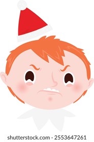 Christmas emoji: Angry elf boy.