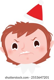 Christmas emoji: Angry elf girl.