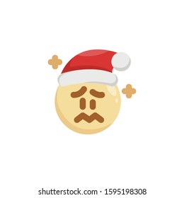 Christmas Emoji , Anxious Emoticon.