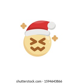 Christmas Emoji , Embarrassed Emoticon.
