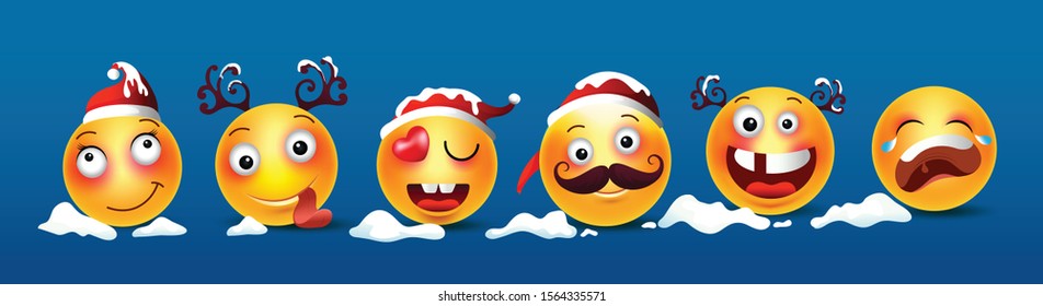 Emoji Set Emoticon Set Smiley Face: immagine vettoriale stock (royalty