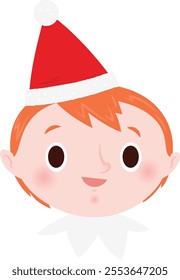 Christmas emoji: Grinning elf boy.