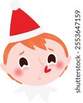 Christmas emoji: Kissing elf boy.
