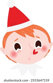Christmas emoji: Kissing elf boy.
