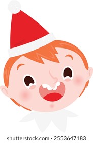 Christmas emoji: Laughing elf boy.