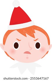 Christmas emoji: Pouting elf boy.