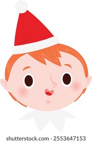 Christmas emoji: Smiling elf boy.