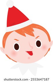 Christmas emoji: Sticking out the tongue elf boy.