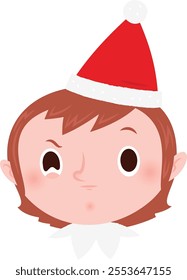 Christmas emoji: Suspicious elf girl.
